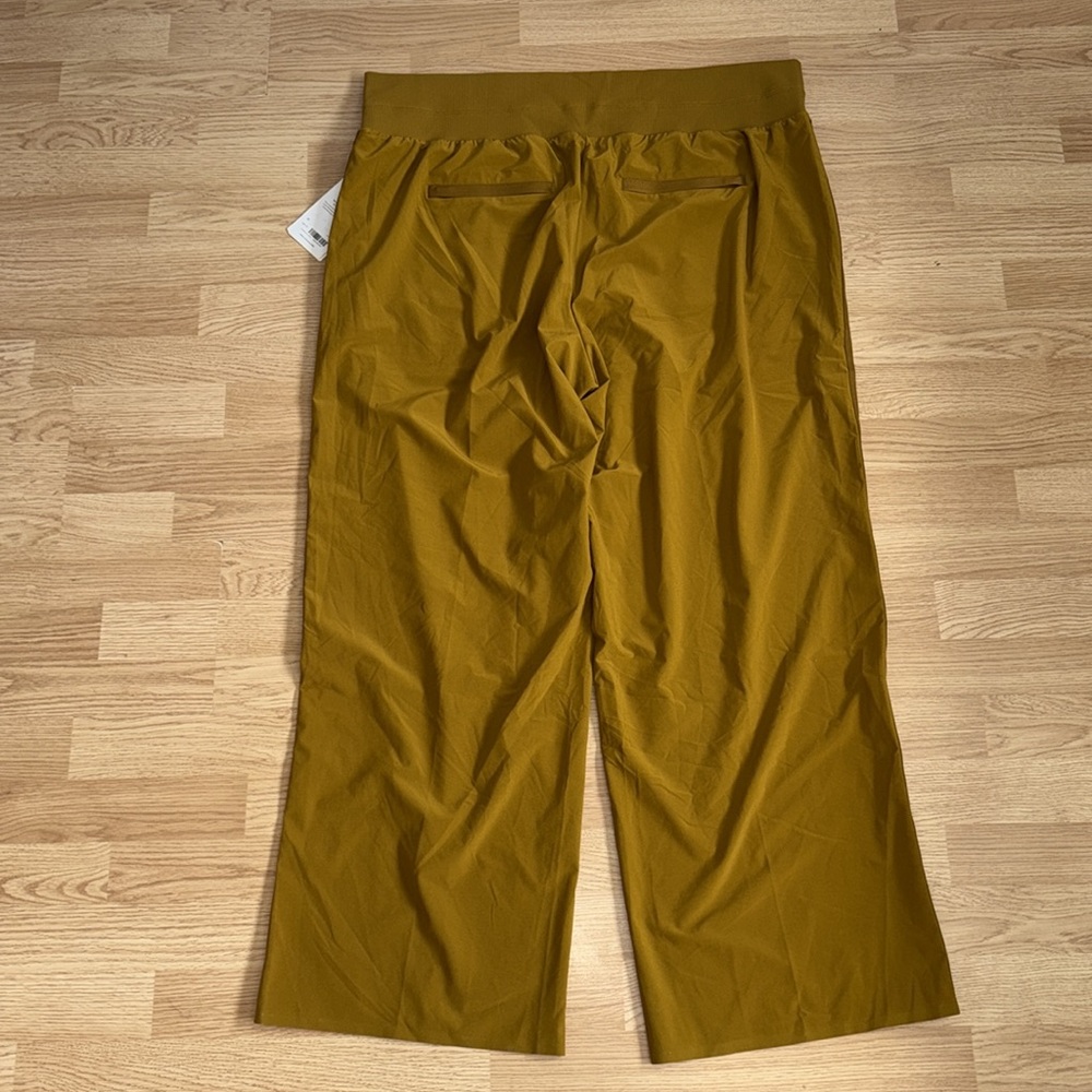 Athleta 22 Nolita Wide Leg Pant Mustard High Rise Relaxed Travel - Picture 12 of 15